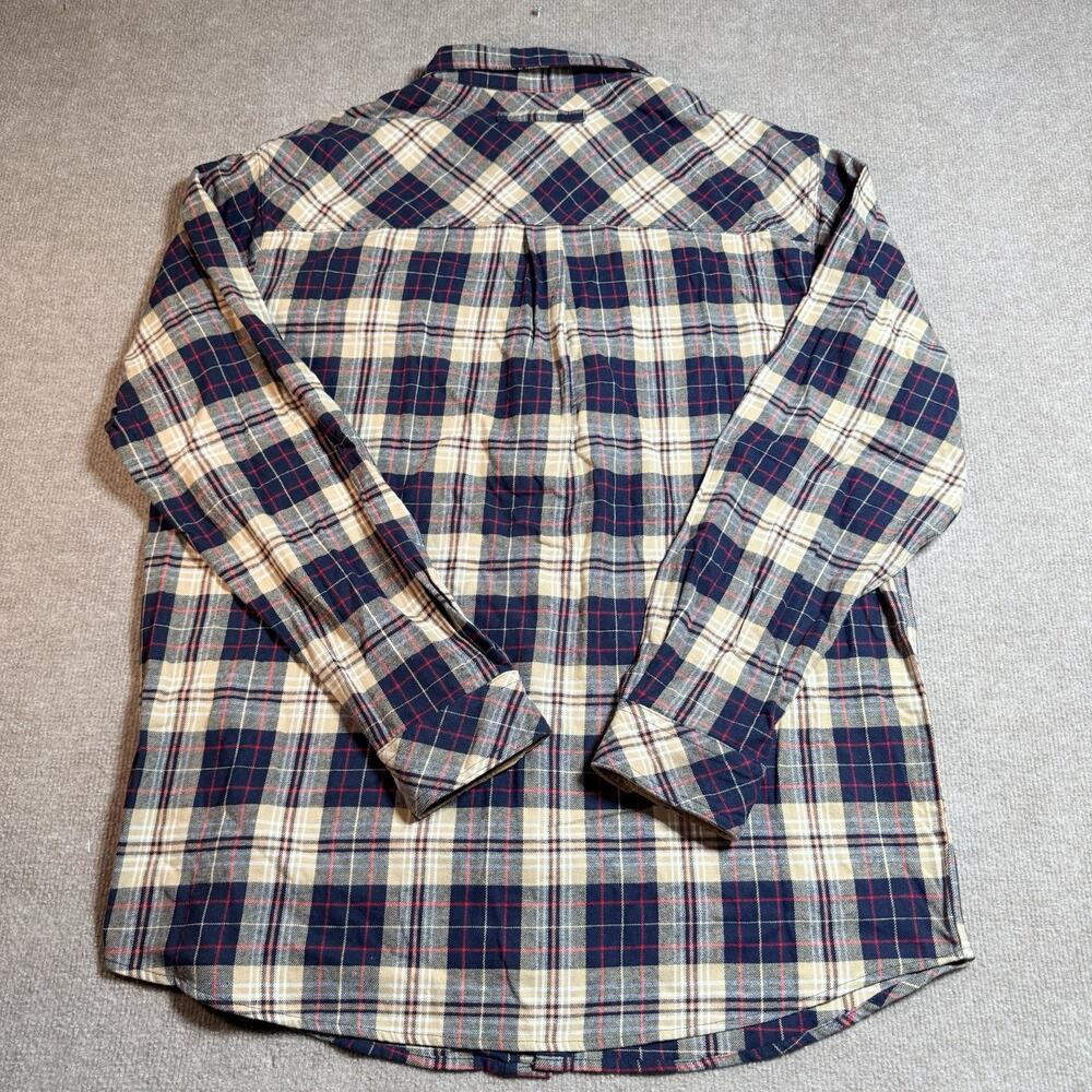 NWT Legendary Whitetails Mens XLT Buck Camp Flannel Shirt Navy Tan Plaid 6464 - Picture 16 of 16